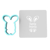 Hippity Hoppity Cookie Cutter | Stamp | Stencil #1 Animals & Dinosaurs Cookie Cutter Lady MINI - 2 Inches (5cm) **BUNDLE** Cutter + Stencil 