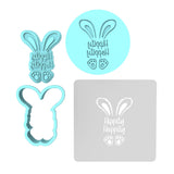Hippity Hoppity Cookie Cutter | Stamp | Stencil #1 Animals & Dinosaurs Cookie Cutter Lady MINI - 2 Inches (5cm) **FULL SET BUNDLE** Cutter + Stamp + Stencil + Debosser **BEST DEAL** 