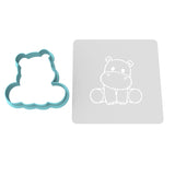 Hippo Body Cookie Cutter Stamp & Outline #1