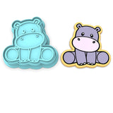 Hippo Body Cookie Cutter Stamp & Outline #1