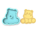 Hippo Body Cookie Cutter Stamp & Outline #1