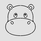 Hippo Cookie Cutter | Stamp | Stencil #1