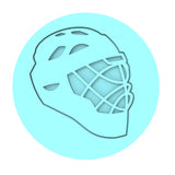 Hockey Lacrosse Helmet Cookie Cutter | Stamp | Stencil #1 sports Cookie Cutter Lady MINI - 2 Inches (5cm) Debosser ONLY 