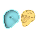 Hockey Lacrosse Helmet Cookie Cutter | Stamp | Stencil #1 sports Cookie Cutter Lady 