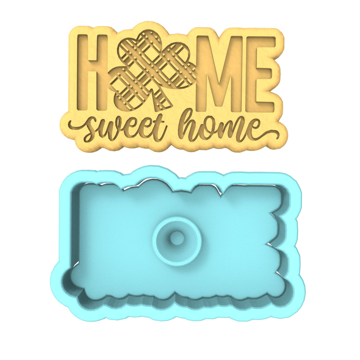 Home Sweet Home Clover Cookie Cutter | Stamp | Stencil #1 Cookie Cutter Lady 
