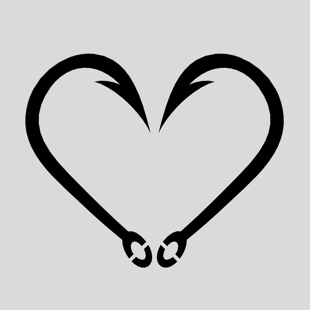 Hook Fishing Heart Cookie Cutter | Stamp | Stencil #1