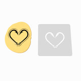Hook Fishing Heart Cookie Cutter | Stamp | Stencil #1