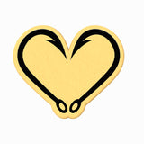 Hook Fishing Heart Cookie Cutter | Stamp | Stencil #1