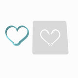 Hook Fishing Heart Cookie Cutter | Stamp | Stencil #1