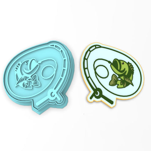 Hooked Bass Cookie Cutter | Stamp | Stencil #1