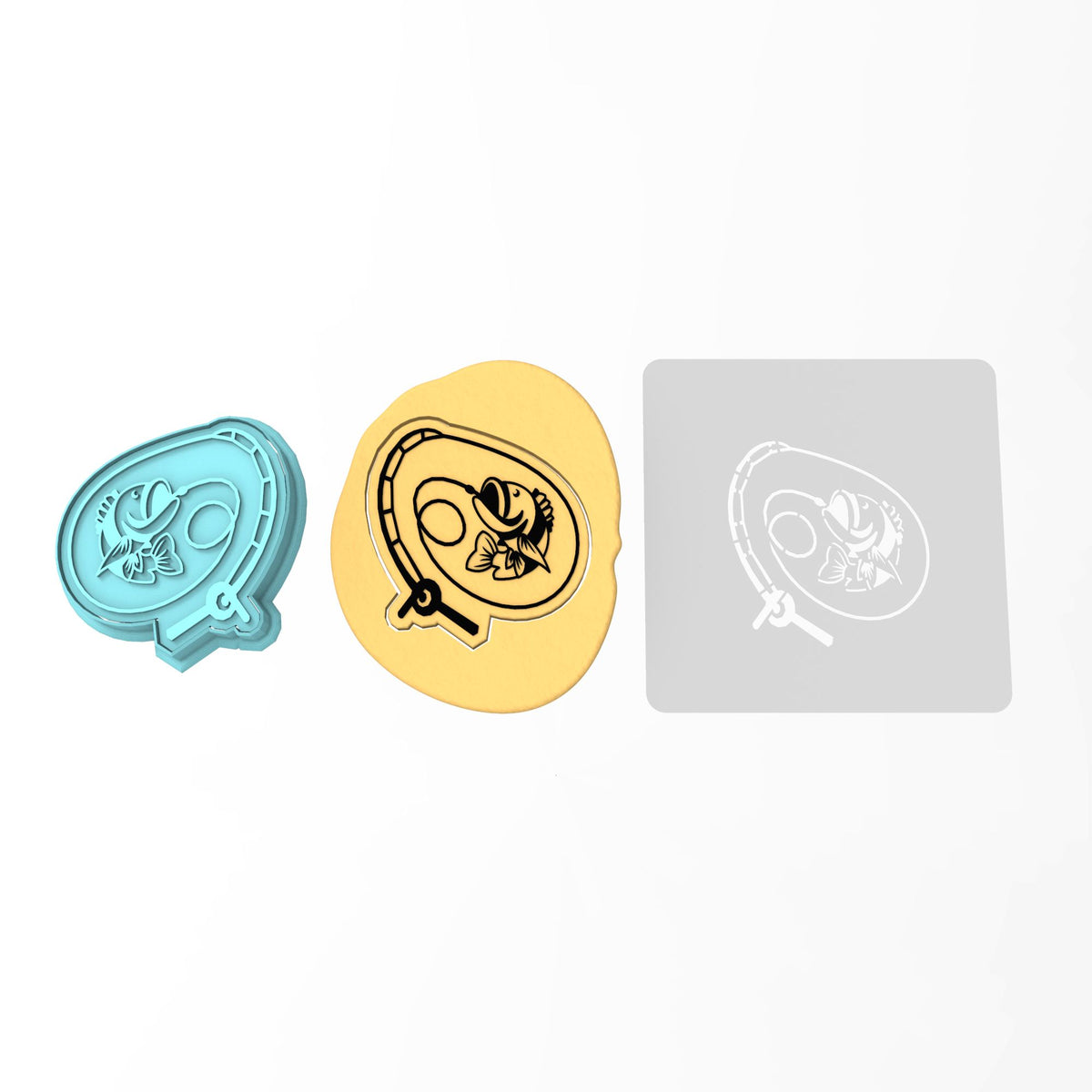 Hooked Bass Cookie Cutter | Stamp | Stencil #1