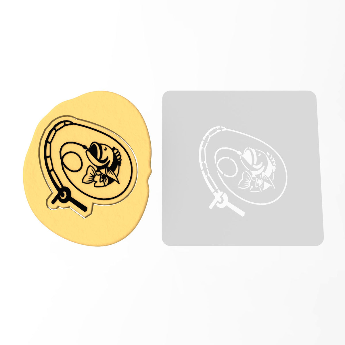 Hooked Bass Cookie Cutter | Stamp | Stencil #1