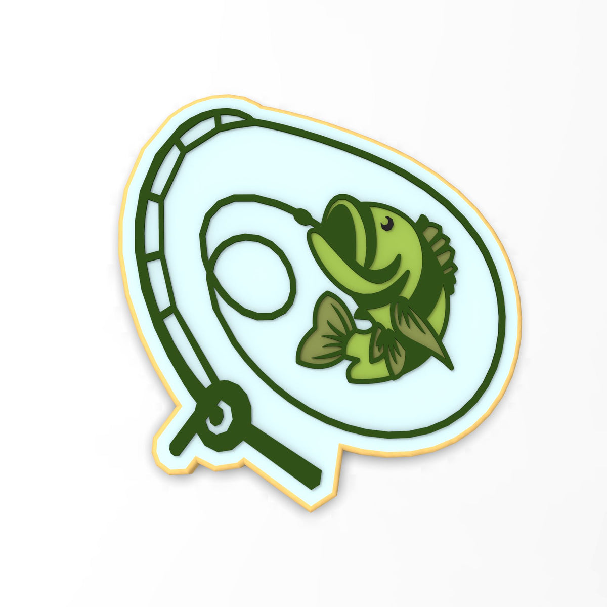 Hooked Bass Cookie Cutter | Stamp | Stencil #1