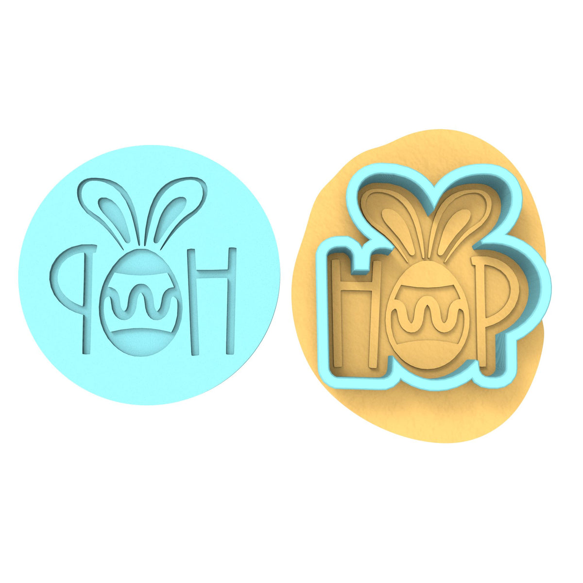 Hop Cookie Cutter | Stamp | Stencil #1 Animals & Dinosaurs Cookie Cutter Lady MINI - 2 Inches (5cm) **BUNDLE** Cutter + Debosser 