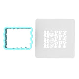 Hoppy Hoppy Hoppy Cookie Cutter | Stamp | Stencil #1 Animals & Dinosaurs Cookie Cutter Lady MINI - 2 Inches (5cm) **BUNDLE** Cutter + Stencil 