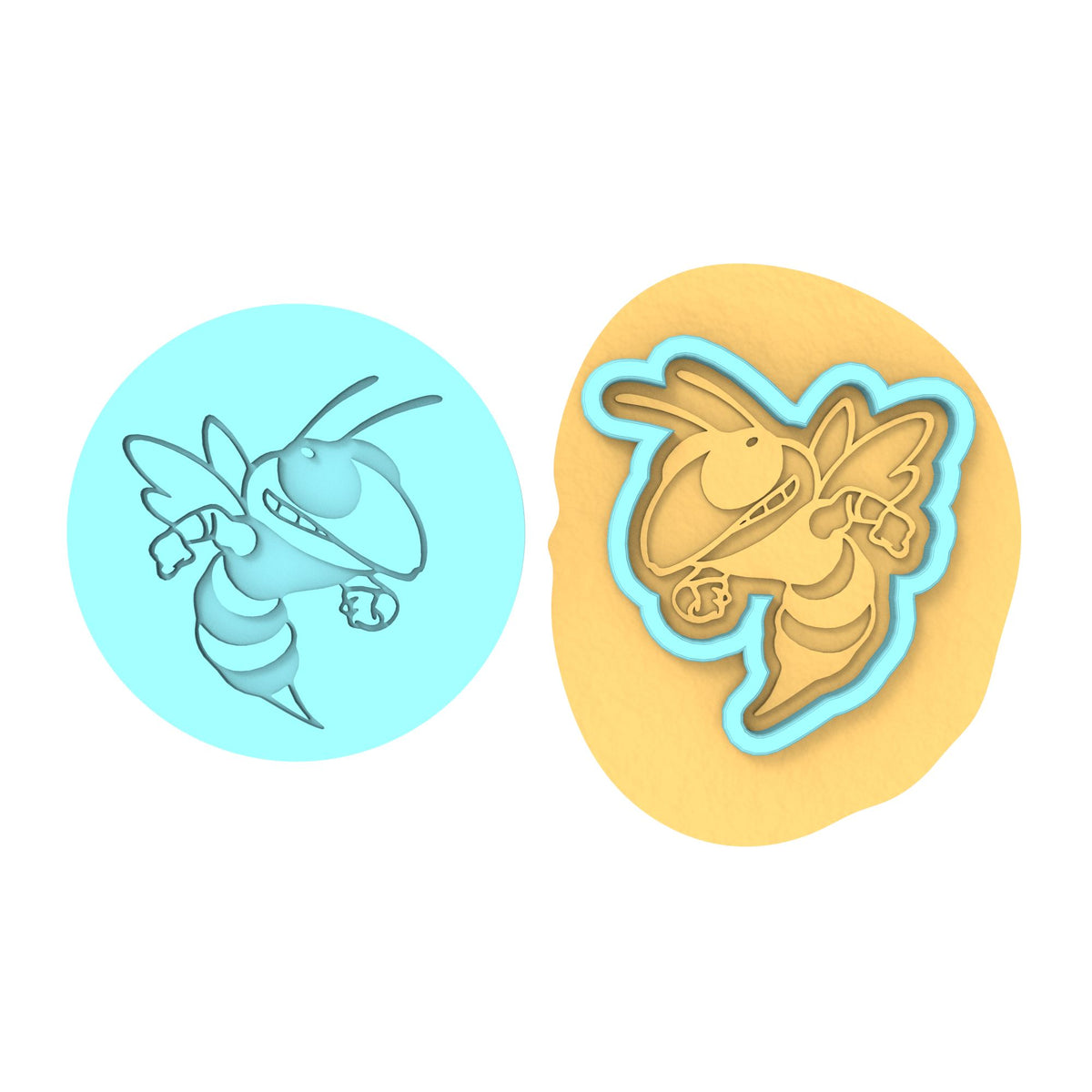 Hornet Cookie Cutter | Stamp | Stencil #1 Animals & Dinosaurs Cookie Cutter Lady MINI - 2 Inches (5cm) **BUNDLE** Cutter + Debosser 