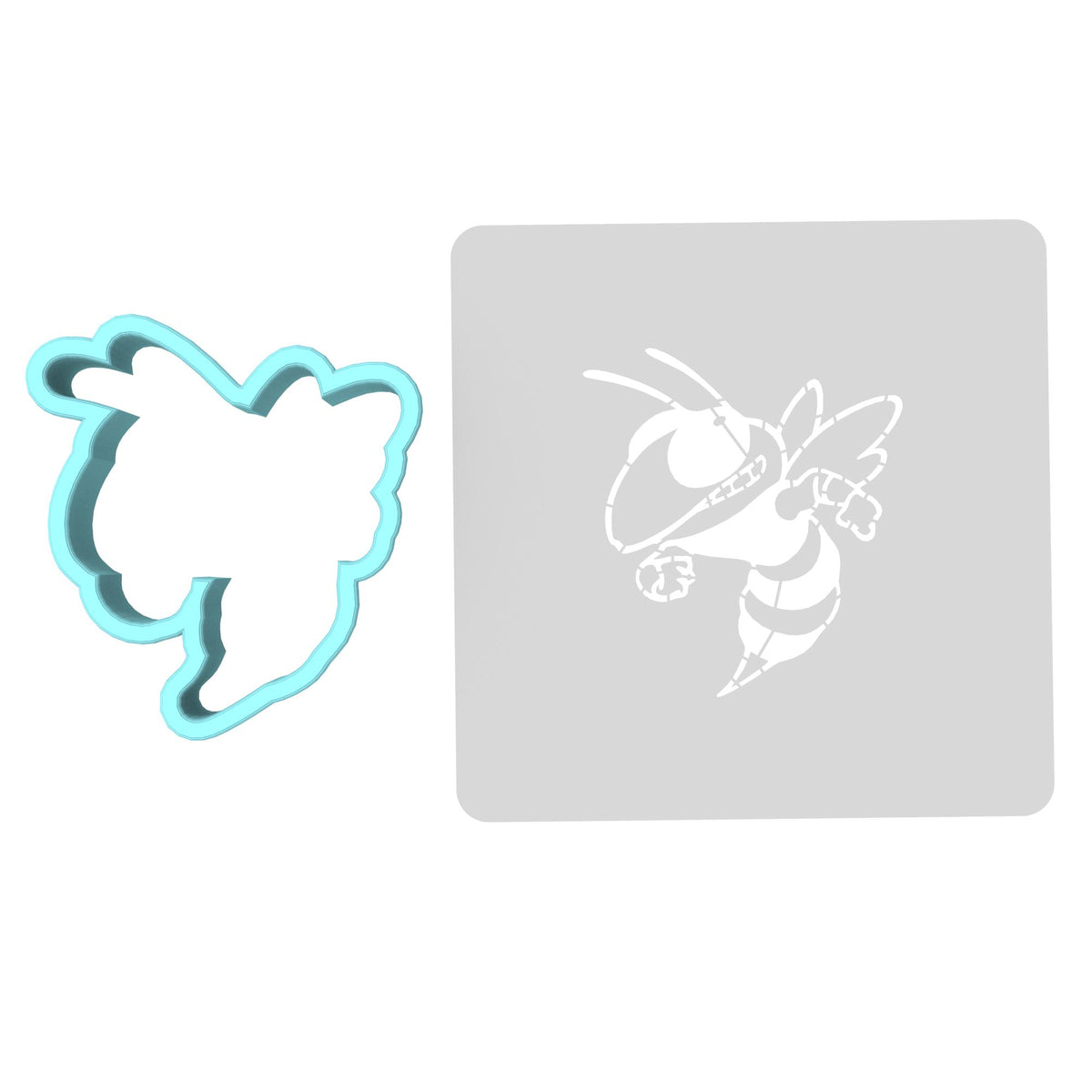 Hornet Cookie Cutter | Stamp | Stencil #1 Animals & Dinosaurs Cookie Cutter Lady MINI - 2 Inches (5cm) **BUNDLE** Cutter + Stencil 