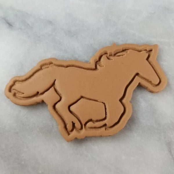Horse Running Cookie Cutter Stamp & Outline #1