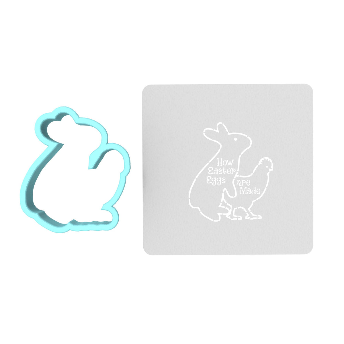 How Easter Eggs Are Made Cookie Cutter | Stamp | Stencil #1 Animals & Dinosaurs Cookie Cutter Lady MINI - 2 Inches (5cm) **BUNDLE** Cutter + Stencil 