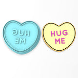 Hug Me Valentine Heart Cookie Cutter | Stamp | Stencil