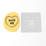Hug Me Valentine Heart Cookie Cutter | Stamp | Stencil Wedding / Baby / V Day Cookie Cutter Lady MINI - 2 Inches (5cm) Stencil ONLY 