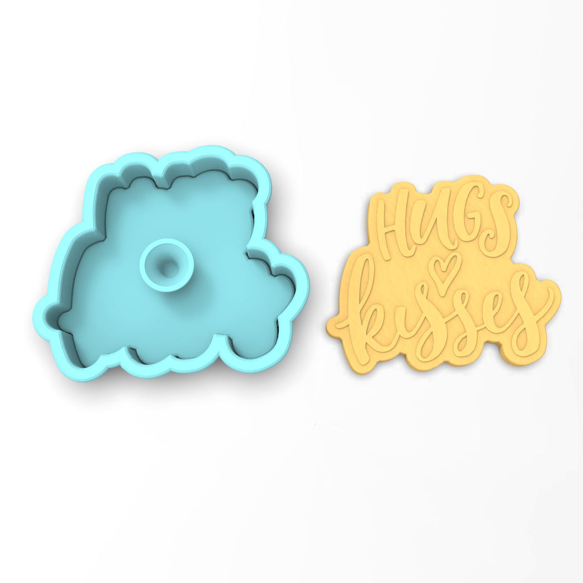 Hugs and Kisses Cookie Cutter | Stamp | Stencil #1