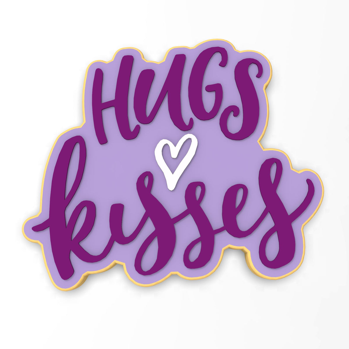 Hugs and Kisses Cookie Cutter | Stamp | Stencil #1