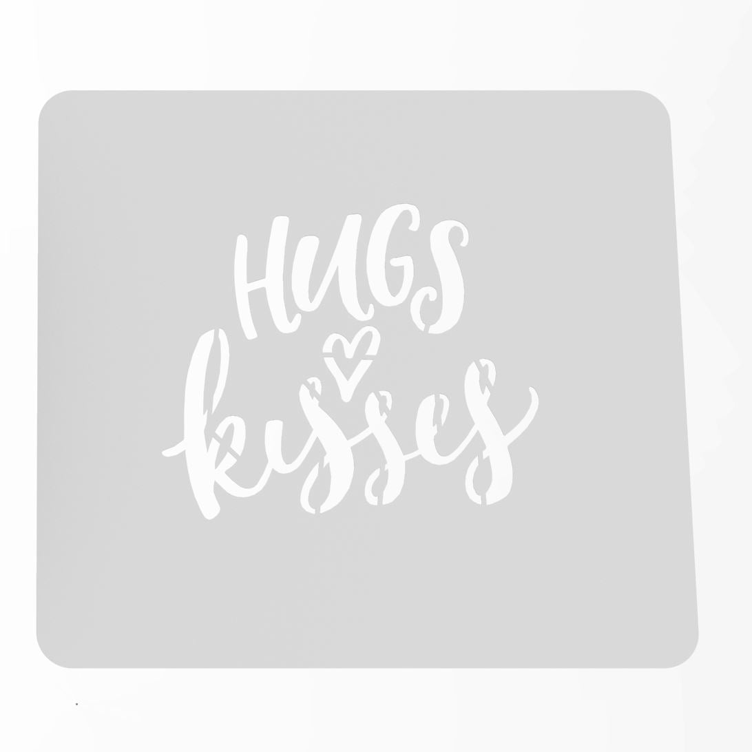Hugs and Kisses Cookie Cutter | Stamp | Stencil #1 Wedding / Baby / V Day Cookie Cutter Lady MINI - 2 Inches (5cm) Stencil ONLY 