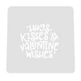 Hugs Kisses and Valentine Wishes Cookie Cutter | Stamp | Stencil Wedding / Baby / V Day Cookie Cutter Lady MINI - 2 Inches (5cm) Stencil ONLY 