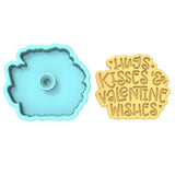 Hugs Kisses and Valentine Wishes Cookie Cutter | Stamp | Stencil Wedding / Baby / V Day Cookie Cutter Lady 