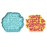 Hugs Kisses and Valentine Wishes Cookie Cutter | Stamp | Stencil Wedding / Baby / V Day Cookie Cutter Lady MINI - 2 Inches (5cm) **BUNDLE** Cutter + Stamp 