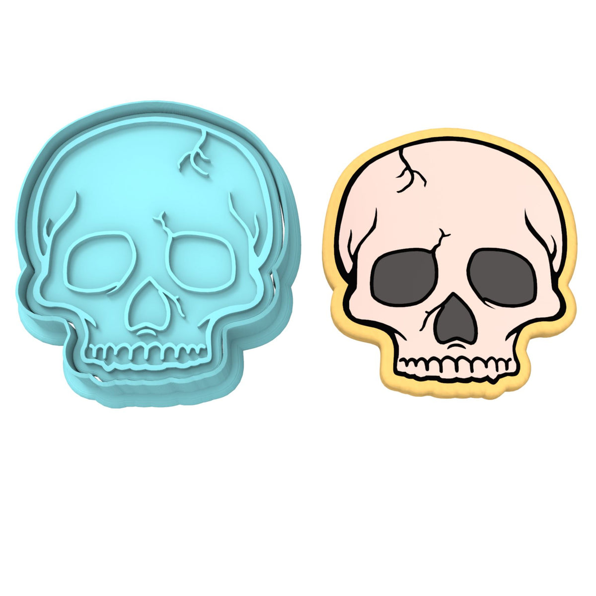 Human Skull Cookie Cutter | Stamp | Stencil #1