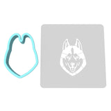 Husky Cookie Cutter | Stamp | Stencil #1 Animals & Dinosaurs Cookie Cutter Lady MINI - 2 Inches (5cm) **BUNDLE** Cutter + Stencil 