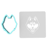Husky Wolf Cookie Cutter | Stamp | Stencil #1 Animals & Dinosaurs Cookie Cutter Lady MINI - 2 Inches (5cm) **BUNDLE** Cutter + Stencil 
