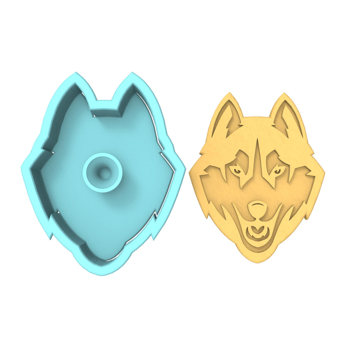 Husky Wolf Cookie Cutter | Stamp | Stencil #1 Animals & Dinosaurs Cookie Cutter Lady 
