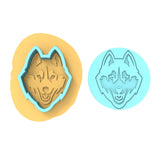 Husky Wolf Cookie Cutter | Stamp | Stencil #1 Animals & Dinosaurs Cookie Cutter Lady MINI - 2 Inches (5cm) **BUNDLE** Cutter + Debosser 