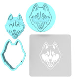Husky Wolf Cookie Cutter | Stamp | Stencil #1 Animals & Dinosaurs Cookie Cutter Lady MINI - 2 Inches (5cm) **FULL SET BUNDLE** Cutter + Stamp + Stencil + Debosser **BEST DEAL** 