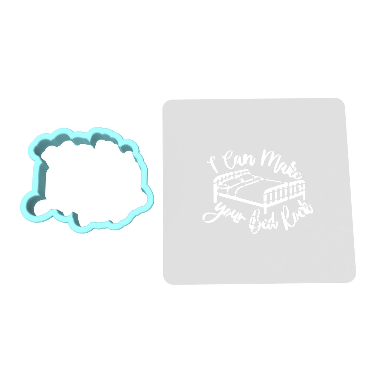 I Can Make Your Bed Rock Cookie Cutter | Stamp | Stencil #1 Bachelorette & Bachelor Cookie Cutter Lady MINI - 2 Inches (5cm) **BUNDLE** Cutter + Stencil 