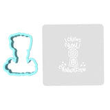 I Chews You Cookie Cutter | Stamp | Stencil Wedding / Baby / V Day Cookie Cutter Lady MINI - 2 Inches (5cm) **BUNDLE** Cutter + Stencil 