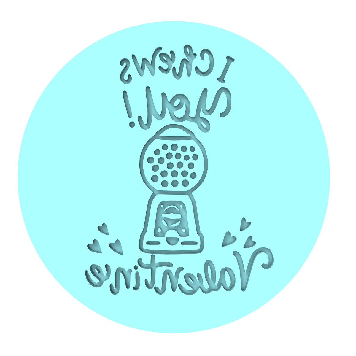 I Chews You Cookie Cutter | Stamp | Stencil Wedding / Baby / V Day Cookie Cutter Lady MINI - 2 Inches (5cm) Debosser ONLY 