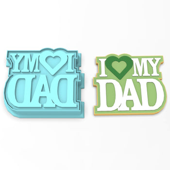 I Heart My Dad Cookie Cutter | Stamp | Stencil #1