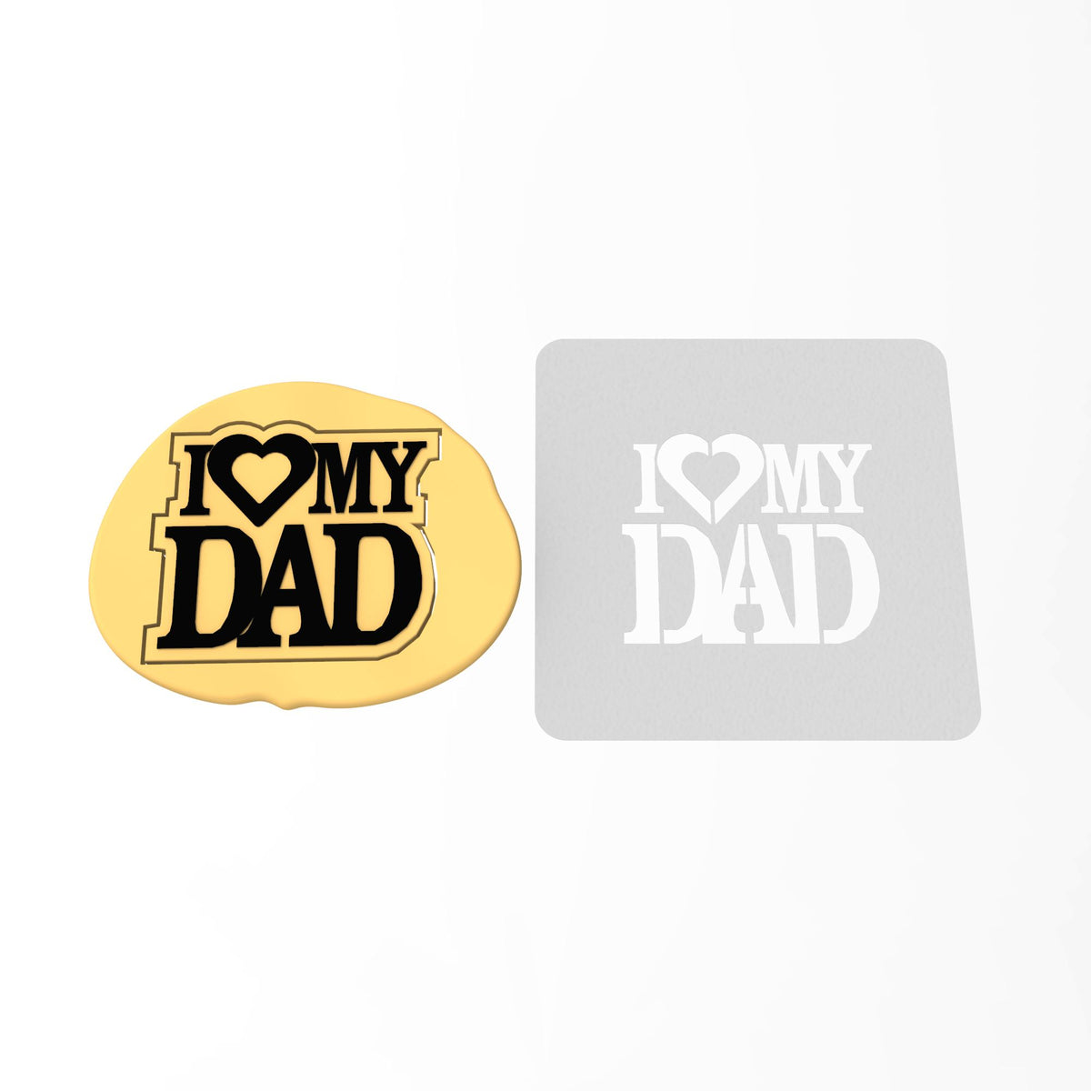 I Heart My Dad Cookie Cutter | Stamp | Stencil #1