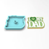 I Heart My Dad Cookie Cutter | Stamp | Stencil #1