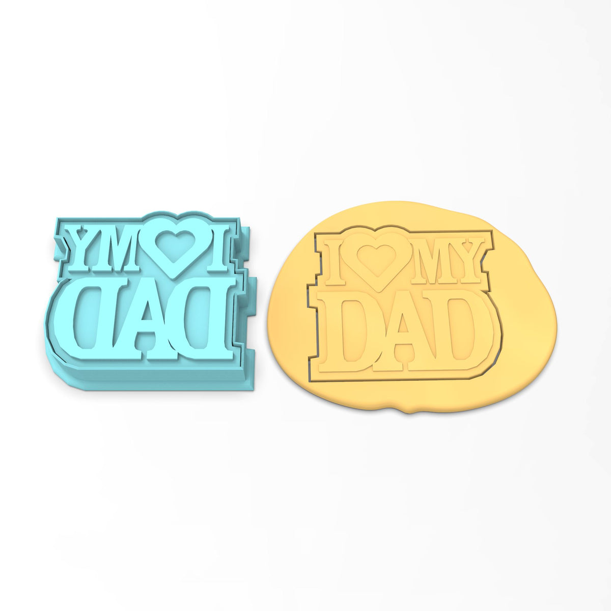 I Heart My Dad Cookie Cutter | Stamp | Stencil #1