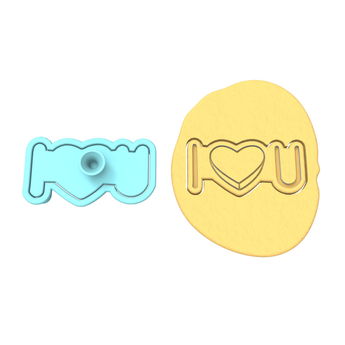 I Heart You Horizontal Cookie Cutter | Stamp | Stencil Wedding / Baby / V Day Cookie Cutter Lady 