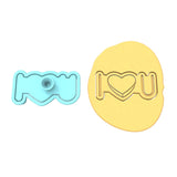 I Heart You Horizontal Cookie Cutter | Stamp | Stencil Wedding / Baby / V Day Cookie Cutter Lady 