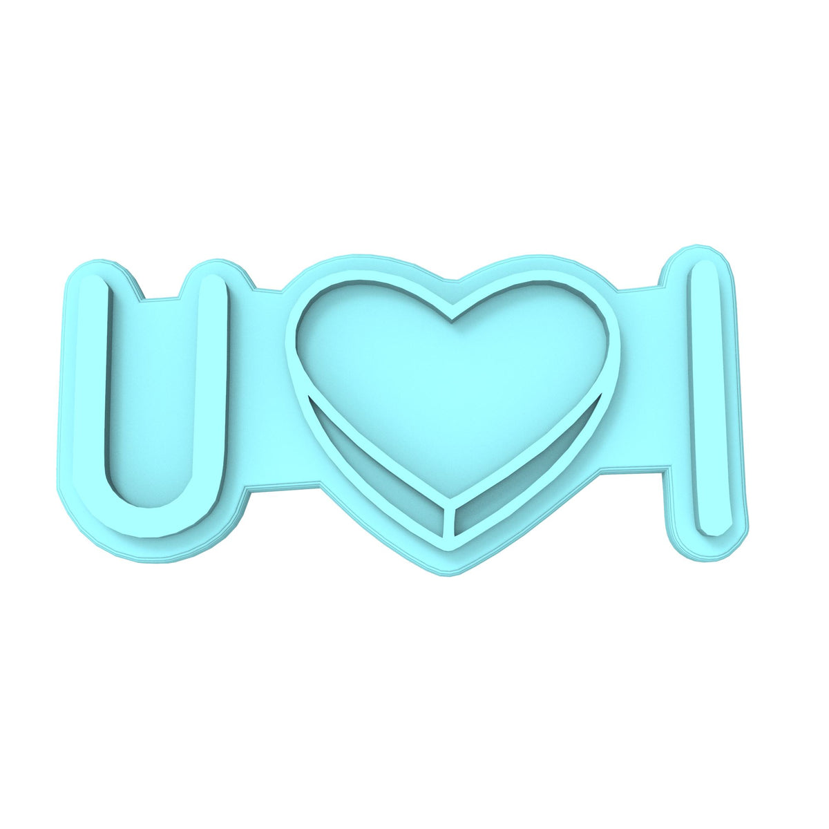 I Heart You Horizontal Cookie Cutter | Stamp | Stencil Wedding / Baby / V Day Cookie Cutter Lady 