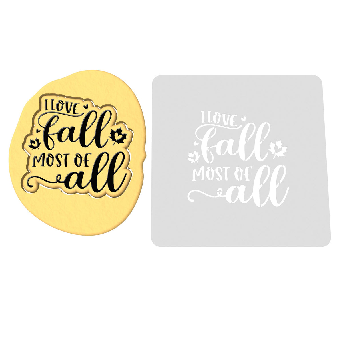 I Love Fall Most of All Cookie Cutter | Stamp | Stencil #1 Halloween / Fall Cookie Cutter Lady 2 Inch Small Cupcake Stamp Only Yes