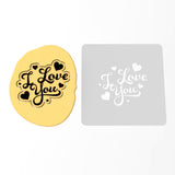 I Love You Cookie Cutter | Stamp | Stencil Wedding / Baby / V Day Cookie Cutter Lady MINI - 2 Inches (5cm) Stencil ONLY 