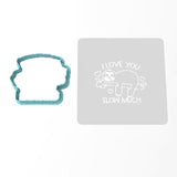 I Love You Slow Much Cookie Cutter | Stamp | Stencil Wedding / Baby / V Day Cookie Cutter Lady MINI - 2 Inches (5cm) **BUNDLE** Cutter + Stencil 